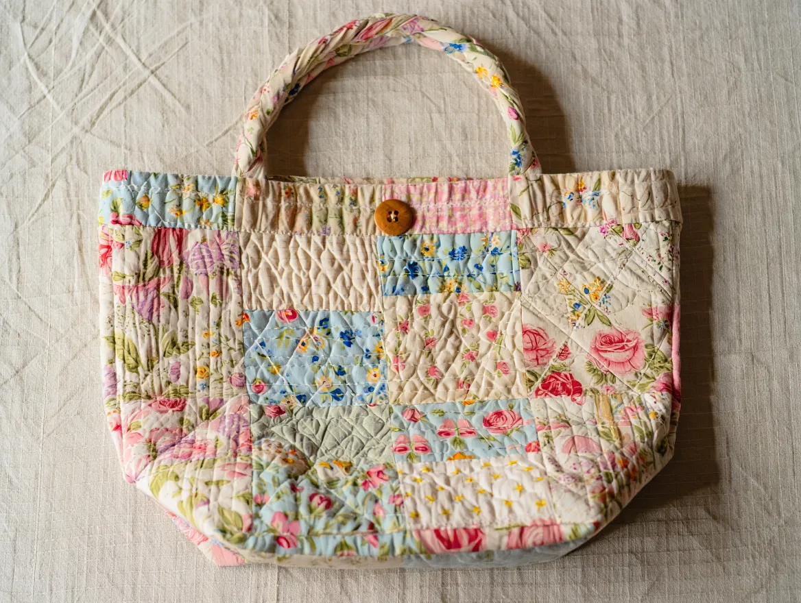 handcrafted fabric tote bag
